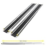 Wiltec 2X Alu Teleskop-Rampe 270 kg 121,5-213,5 cm mit Antirutsch-Belag & seitlich erhöhten Schienen, Rollstuhlrampe