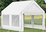 Homall Partyzelt 3x4 m,Metall Gestell Gartenzelt,Pavillon Wasserdicht 560g/m² PE-Plane,Zelt Stabil-14 Bodenhaken 4 Windfesten Seilen,UV-Schutz 50+Große Luxus Hochzeitszelt Gartenpavillon12m²,Weiß