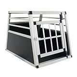 BTYJLEBE Hundetransportbox Aluminium, Hunde Transportboxen Auto, Geeignet für kleine und mittelgroße Hunde mit Sicherheitsverschluss Stark und Stabil Tiertransportbox 54x69x50cm