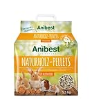 Anibest Kleintierpellets, 100 % natürliche Einstreu für Kaninchen, Hamster, Meerschweinchen und Co, saugfähige & geruchsbindende Holzpellets, leicht dosierbare Unterstreu, 5,5 kg/ 10 l