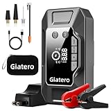 Auto Starthilfe Powerbank mit 150PSI Kompressor, 4000A Jump Starter Auto Starthilfe Motorrad 12V-Fahrzeuge mit LCD Bildschirm, USB QC3.0 mit LED Taschenlampe (für 10L Benzin 8L Diesel)