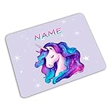 Vesperbrettchen mit Name/Frühstücksbrettchen Brotzeitbrettchen Schneidebrettchen mit Motiv & Personalisierung/Kinder/Vesperbrett Brotzeitbrett Frühstücksbrett Schneidebrett (Galaxy Einhorn)