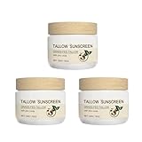 Beef Tallow Sunscreen, Rindertalg Sonnencreme Gesicht, Rindertalg-Sonnenschutz für Gesicht und Körper, UV-Schutz Feuchtigkeitscreme, Bio-Talg-Sonnencreme aus Weidehaltung, für Alle Hauttypen (3)