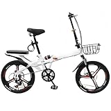 20 Zoll Faltrad,Erwachsenenrad,Mit Variabler Geschwindigkeit Faltbare Herren-Damen-Fahrräder,Quick-Fold-System,150Kg Max Tragkraft,Folding Bike Unisex Variable Speed,22