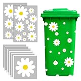 Mülleimer Blumen Aufkleber, 8 Blätter Mülltonnen Aufkleber Blumen Selbstklebend Mülleimer Aufkleber Blumen Wasserdicht Aufkleber für Mülltonnen für Behälter, Kühlschrank, Haus, Wanddekoration