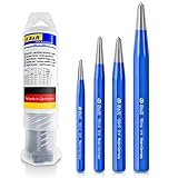 S&R Ankörner-Satz 4 tlg: 3, 4, 5, 6 mm, CrV-Stahl/MADE in GERMANY/geschmiedet und gehärtet, schlagfest, in stabiler Kunststoffbox