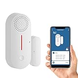 Erdiegle WiFi Türalarm Fensteralarm Fenstersensor Alarmanlage Haus mit App-Steuerung 2.4Ghz (mit Timer Arm und Disarm/Zeitverzögerung) Ton einstellbar