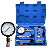 WIYETY KFZ Kompressionstester: Kompression Tester Kit mit 4 Adapter M10 M12 M14 M18, Kompressionsmesser Benzinmotor 0-20 bar oder 0-300 psi, Kompressionstester für KFZ LKW Auto Motorrad (Blau)