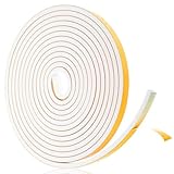 Qianyu Dichtungsband für Türen (5m/16ft) Türdichtung Fenster Selbstklebend Kollisionssicher Dichtungsstreifen zum Blockieren Lücken Kollision Siegel Schalldämmung (Weiß)