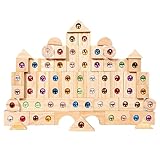 50 STK Holzbausteine-Set - Blöcke Spielzeugset, Regenbogen-Stapelblock, Regenbogen-Stapelspielzeug Aus Mit Acryl Edelstein, Regenbogenturm Stapelspiel Aus Acryl,