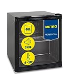 METRO Professional Mini-Kühlschrank GPC1046, Edelstahl/Glas, 43 x 48 x 51.5 cm, 46 L, schwarz