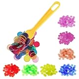 MOLZINY Gelb Magnetische StäBe Und Bingo Chips Set 100 Metall Ringed Discs Wissenschaft STEM Kit Bingo Chips ZäHlchips Marker Tokens Für Mathe Homeschool-Zubehör Mathe-Zähler
