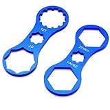 Fahrrad Vordergabel Reparatur Werkzeug,2 STK Fahrradschlüssel Federgabel Schlüssel für SR Suntour XCR/XCM/XCT/RST MTB Fahrrad Vordergabelkappe zum Entfernen und Installieren Eines Schraubenschlüssels