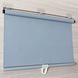 Ausziehbares Saugnapfrollo, grau, Verdunkelungsvorhang für Fenster, Sonnenschutz, Sichtschutz, 200 cm, Sonnenschutz, ideal für Balkon & Terrasse