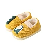 Hausschuhe Mädchen Fersenabdeckung Winter Wärme Pantoffeln Süßes Dinosaurier Gemütliche Flauschige Plüsch Weiche Baumwolleschuhe Antirutsch Bequeme Outdoor/Indoor Slippers