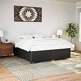vidaXL Bettgestell, Bettrahmen mit Lattenrost, Polsterbett Bett für Schlafzimmer, Doppelbett Schlafzimmerbett, Schwarz 180x200cm Kunstleder