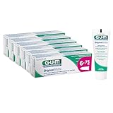 GUM Original White Zahnpasta | stellt das ursprüngliche Weiß der Zähne ohne schädliche Inhaltsstoffe wieder her | Fluorid und Isomalt schützen den Zahnschmelz | 6 x 75