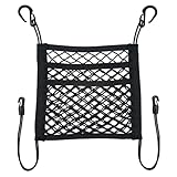 VEHIRIE Gepäcknetz Autositz Netz Auto Net Zwischen Vordersitze Netztasche Universal 3 Lagiger Auto Aufbewahrung Organizer 30 x 27 cm Auto Vordersitz Aufbewahrungsnetz Hundegitter