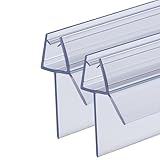 QOROCO Duschdichtung 2x 100cm für 6-8mm Glastüren, mit extra länger Gummilippe(Lippen 20 mm), von Situationen mit größerer Bodenfreiheit, Einfache Installation, für alle Duschtüren, Dusche, Badewanne