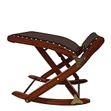 MEDOSAN Beinschaukel | Beinwippe | Relaxschaukel | zusammenklappbar | Massivholz | mit hochwertigem Kunstleder-Bezug | 3fach höhenverstellbar