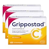 Grippostad C mit dem Plus an Vitamin C - Grippe Kapseln bei Grippe- und Erkältungsbeschwerden - mit Paracetamol, Vitamin C, Chlorphenamin und Coffein - 3 x 24 Hartkapseln