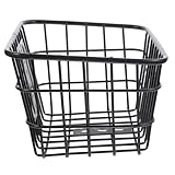 INOOMP Korb Tragbar Träger Koffer Hey Draht Für Hängend Körbe Vorne Vorderer Lenker Fahrradkiste Faltbar Falten Gestell Radfahren Fahrrad Container Fahrradkörbe Eisen Schwarz