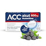 ACC® akut 600 mg Hustenlöser, 10 Brausetabletten, Brombeer-Aroma – löst festsitzenden Schleim, erleichtert das Abhusten und befreit so die Bronchien, nur 1x täglich