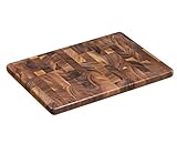 Zassenhaus Tranchierbrett Klassisch aus Akazienholz Kopfverleimt in der Farbe Dunkelbraun, Maße: 45cm x 30cm x 2,5cm, 055160, Braun