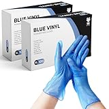 eatasty Einweghandschuhe, Größe XL, 200 Stück, blaue Vinylhandschuhe, puderfrei, latexfrei, bequeme Passform, geeignet für Lebensmittelhandhabung, Reinigung, Friseur & Mehrzweckgebrauch