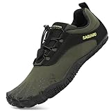 SAGUARO Barfußschuhe Herren Barfussschuhe Damen Barfuss Sommer Zehenschuhe Outdoor Traillaufschuhe Männer Grün 44