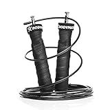 BODYMATE Universal Springseil mit Anti-Rutsch-Griffen inklusive zwei verstellbarer Stahlseile mit extra Abnutzungsschutz für Crossfit Functional Core Boxen Sport Training