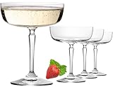 IMPERIAL Eckige Sektschalen 260ml Set 4-Teilig 'Rio' Champagnergläser Sektgläser aus Crystalline Glas Spülmaschinenfest