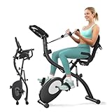 Faltbares magnetisches Heimtrainer-Fahrrad 8-stufiger magnetischer Widerstand Indoor-Heimtrainer mit Tablet-Halterung an der Rückenlehne und Widerstandsbändern 150 kg Tragkraft