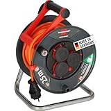 Brennenstuhl Garant V2 IP44 Kabeltrommel 25m outdoor (Made in Germany, 3 Schutzkontakt-Steckdosen, Überhitzungsschutz, kurzfristiger Einsatz im Außenbereich)