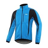 ARSUXEO Herren Radjacke wasserdicht winddicht Winter Thermal Atmungsaktiv Fahrradbekleidung 15K Blau XXL