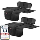 HerzensKind Premium Kindersitzunterlage, der Beste Schutz für Ihre Autositze, universeller Autositzschoner für Textil- und Ledersitze, ISOfix geeigneter Sitzschoner für alle Kindersitze (S (2-Pack))