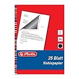 herlitz Kohlepapier, Durchschlagpapier, Format A4, 25 Blatt, schwarz, für Schreibmaschinendurchschläge