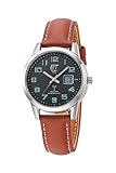 ETT Eco Tech Time Funk Solar Damen Uhr Analog mit Leder Armband ELS-11588-22L