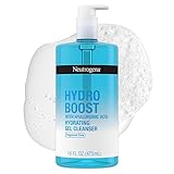 Neutrogena Hydro Boost Feuchtigkeitsspendender Gesichtsgel-Reiniger mit Hyaluronsäure, täglich schäumendes Gesichtswaschgel & Make-up-Entferner, leicht, ölfrei & nicht komedogen, 16 Fl Oz