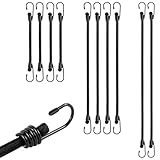 Expander Spanngurte Verstellbar Spanngummi mit Haken - 10er Set Gummispanner mit Haken in 3 Längen Vielzweck Gepäckspanner Schwarz Gummiseil für Outdoor Haushalt Gepäck Planen Dachträger