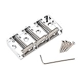Gitarrenbrücke Metall 3-saitige Feste Hardtail Gitarrenbrücke Mit 4-teiligem Befestigungsschrauben Kit Für E Gitarrenbox Gitarrenbrücke Gitarrenbrücke Hardtail 3-saitige Gitarrenbrücke Gitarre