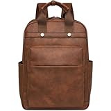 ONETOALL Rucksack Damen Mittelgroß, Laptoprucksack Damen Modern, Damenrucksack Elegant Braun, Geschenke für Frauen Teenager zum Reisen Alltag Arbeit Pendeln Städtetrip