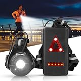 West Biking Lauflicht - Super Hell Lauflampe Joggen, USB Wiederaufladbare Brustlampe zum Joggen, 500 Lumen Lampe Joggen Licht, 90° Verstellbarem Abstrahlwinkel für Laufen, Spazieren mit Hund (Schwarz)