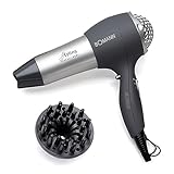 Bomann® Haartrockner mit Diffusor & Formdüse | Hair Dryer mit 'Cool Shot' für glänzendes Haar | Haarfön mit 3 Leistungsstufen und 2 Gebläsestufen | 2000 Watt | HTD 889 CB