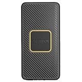 OtterBox Power Bank mit Qi 10W drahtlosem Laden, 15,000 mAh externer Akku mit USB-A 18W und USB-C 18W Ausgangsleistung, Status LED, schlankes, sturzgeschütztes robustes Design, Schwarz