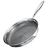 GiPP Dreischicht Edelstahl Bratpfanne 30cm, Waben Anti-haftbeschichtung, Induktionsgeeignet Ofenfest, Profi-Kochgeschirr zum Anbraten, Braten und gesundem Kochen.