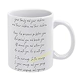 Kaffeebecher mit der Aufschrift 'The Blessing Song Kari Jobe, May His Favor Be Upon You', Geschenkidee, Teetasse, Erntedankfest, Weihnachtsgeschenk, 425 ml