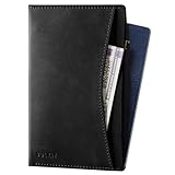 VULKIT Reisepasshülle Ultradünnes Design Reiseetui aus Leder mit 2 Kartenfächern auf der Rückseite, RFID-blockierende Reisepasshülle Unverzichtbar für Unterwegs