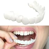 Dazzluxe 2 Paar Instant Veneers-Gebiss, Obere Und Untere Aufsteckbare Veneers Kosmetische Zahnprothesen, Temporäre Smile Clip-In-Veneers Für Männer Und Frauen Mit Schlechten Zähnen