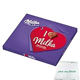 Milka I Love Milka Haselnusscreme Pralines (110g Packung) + usy Block